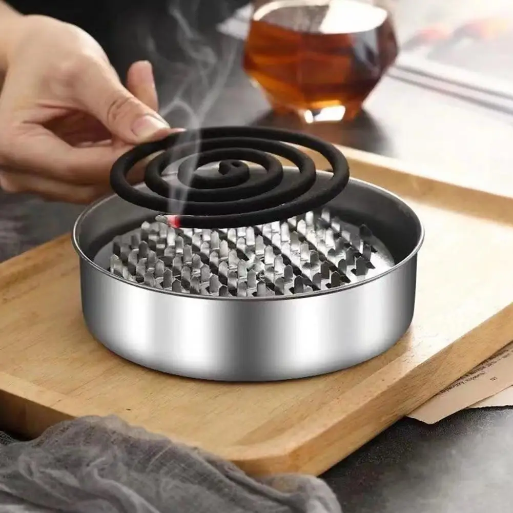 Coil Holder Box  Durable Fireproof Metal Mosquito Incense Coil Burner  Long Lasting Mosquito Coil Holder