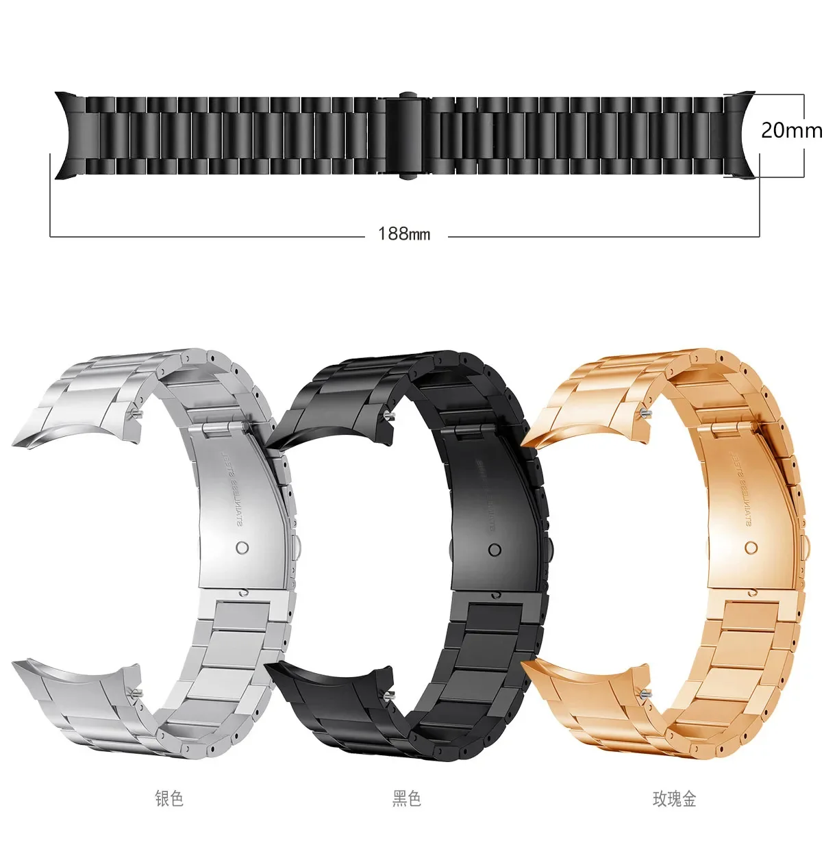 سوار من الستانلس ستيل لساعة سامسونج جالاكسي ، بدون ثغرات ، حزام كلاسيكي ، سوار معدني ، 46 ، 47 ، 42 ، 44 ، 40 ، 4 ، 5 برو