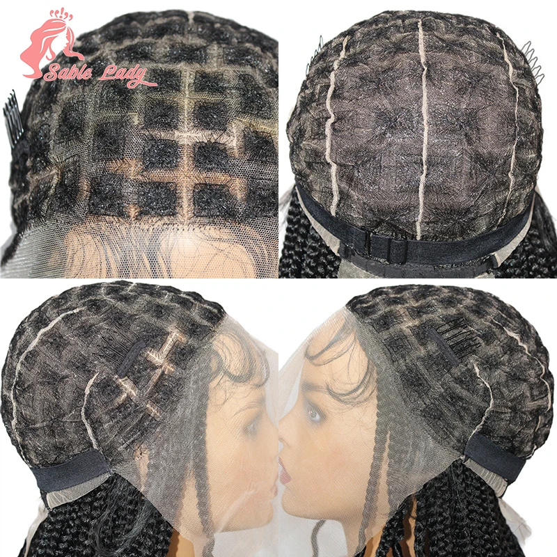 Dreadlocks Perücke synthetische Cornrow Zöpfe wellige Locs Curly Locs 24 ''Box geflochtene Perücken volle Spitze Perücke Zöpfe geflochtene Haar Perücken