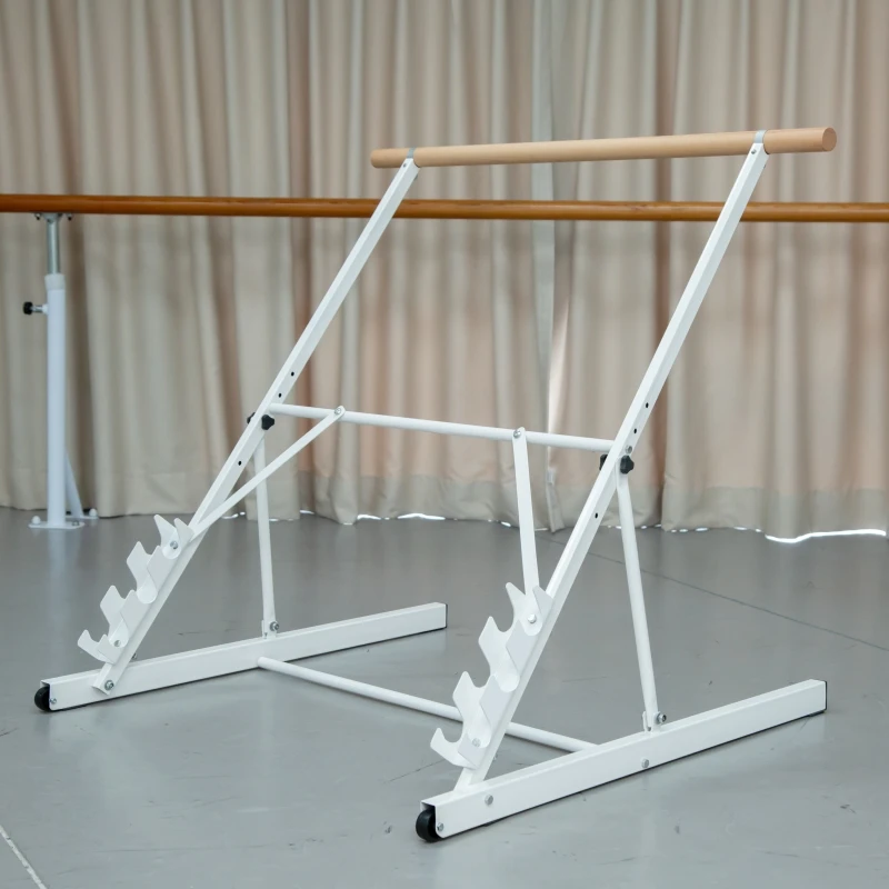 

Factory Wholesale Wood Ballet Barre Bar Portable Height Adjustable Portable Double Freestanding Ballet Fitness Stretch Dance Bar