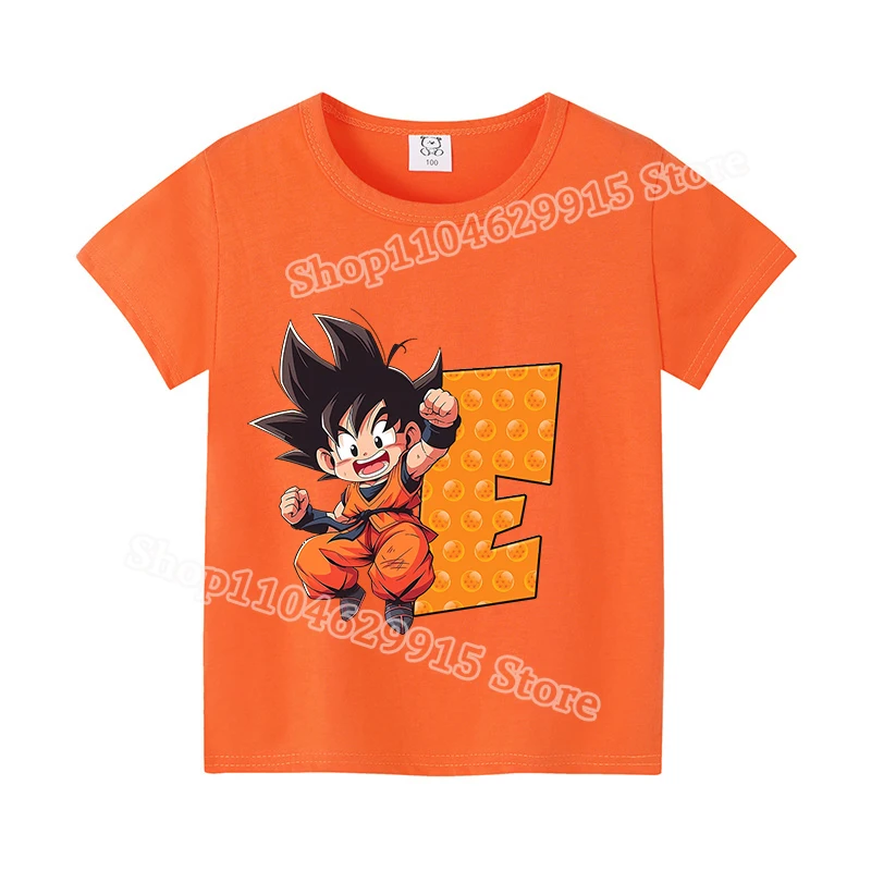 Dragon Ball Goku bébé coton T-Shirt garçons vêtements dessin animé Figure imprimé enfant en bas âge t-shirts hauts été enfants Orange vêtements cadeau