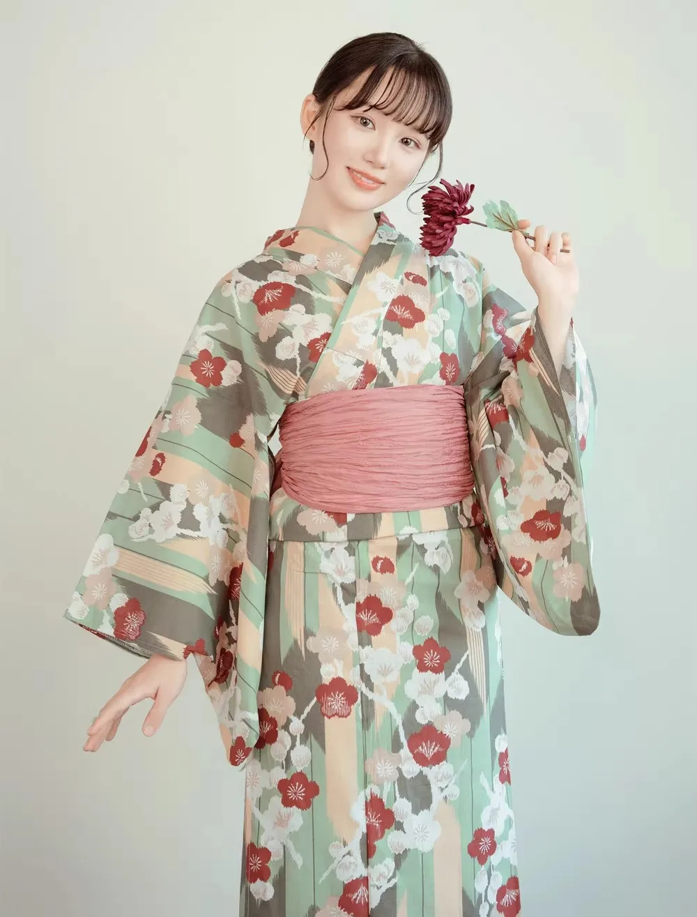 NONE Yukata Women Cotton Free Size 3