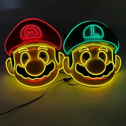 Funny Cute Flashing Masquerade Mask Adult Children Decorative Mask Luminous Full Face Mask Classical Purge Mask For Night