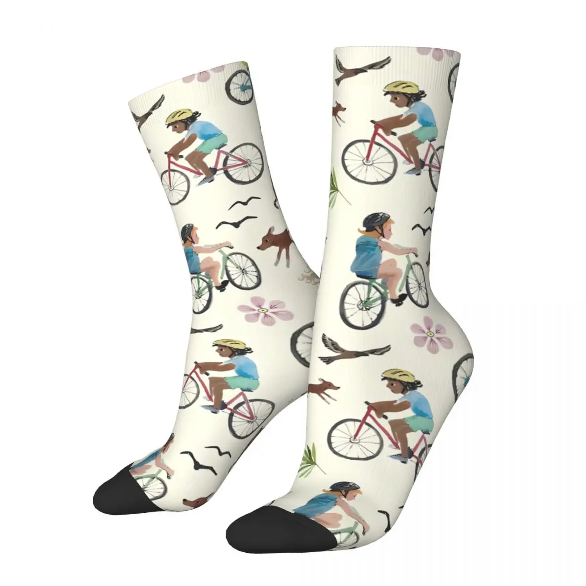 

Men's Socks Kids Retro Harajuku Mountains Downhill Bike Bicycle MTB Street Style Novelty Crew Crazy Sock Gift Pattern Printed