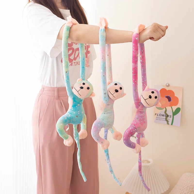 Cute Colorful Long Arms Monkey Plushie Doll Kawaii Stuffed Animal Adorable Monkeys Plush Toys Soft Toy Home Decor Gift