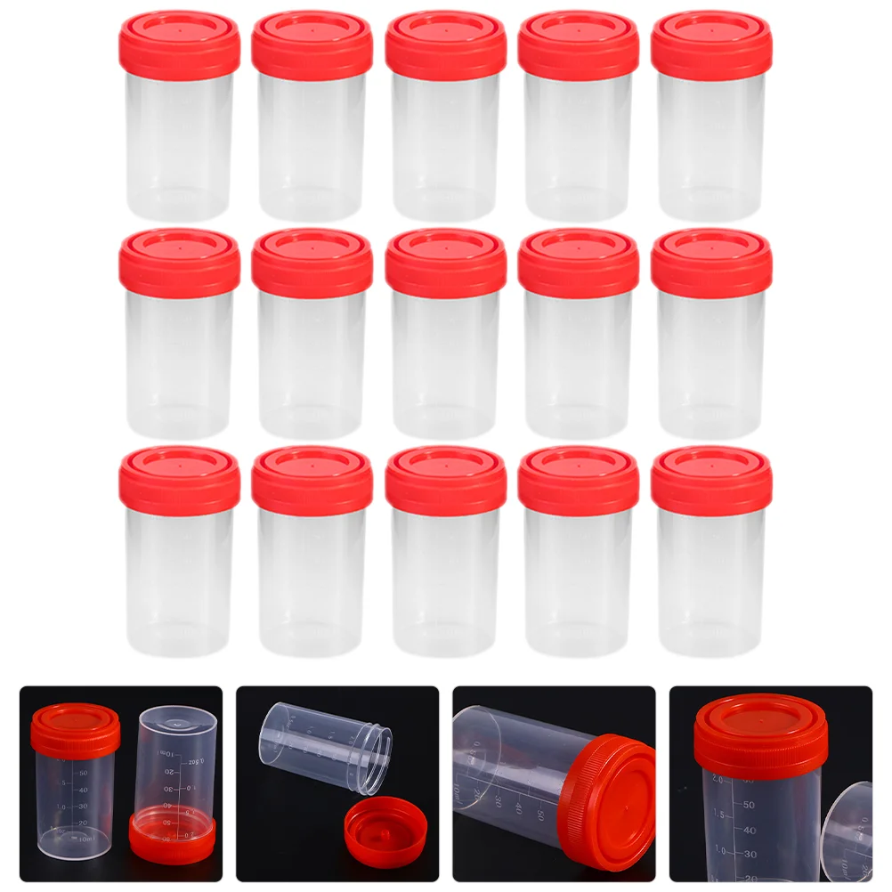 15 Pcs Sampling Cup Urine Pee Sample Cups for Testing Men Plastic Specimen Bottle Man