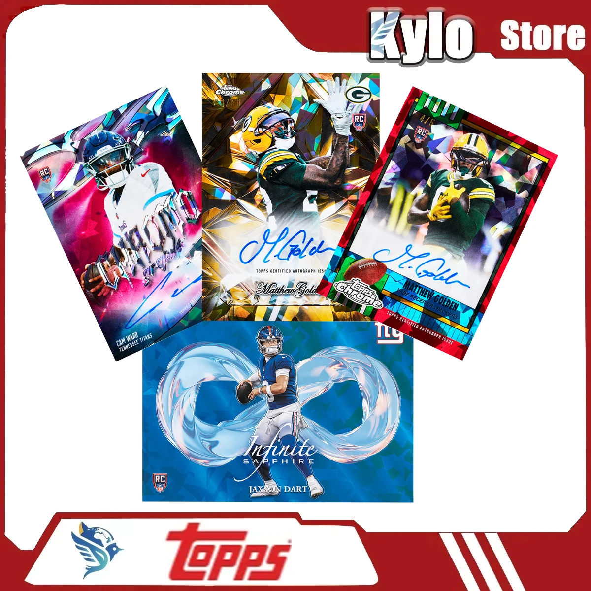 2025 Topps Chrome NFL Rugby Football Sapphire Series Collection Cards Hobby Box Sports Trading Card Designer Toys Surprise Gift-image