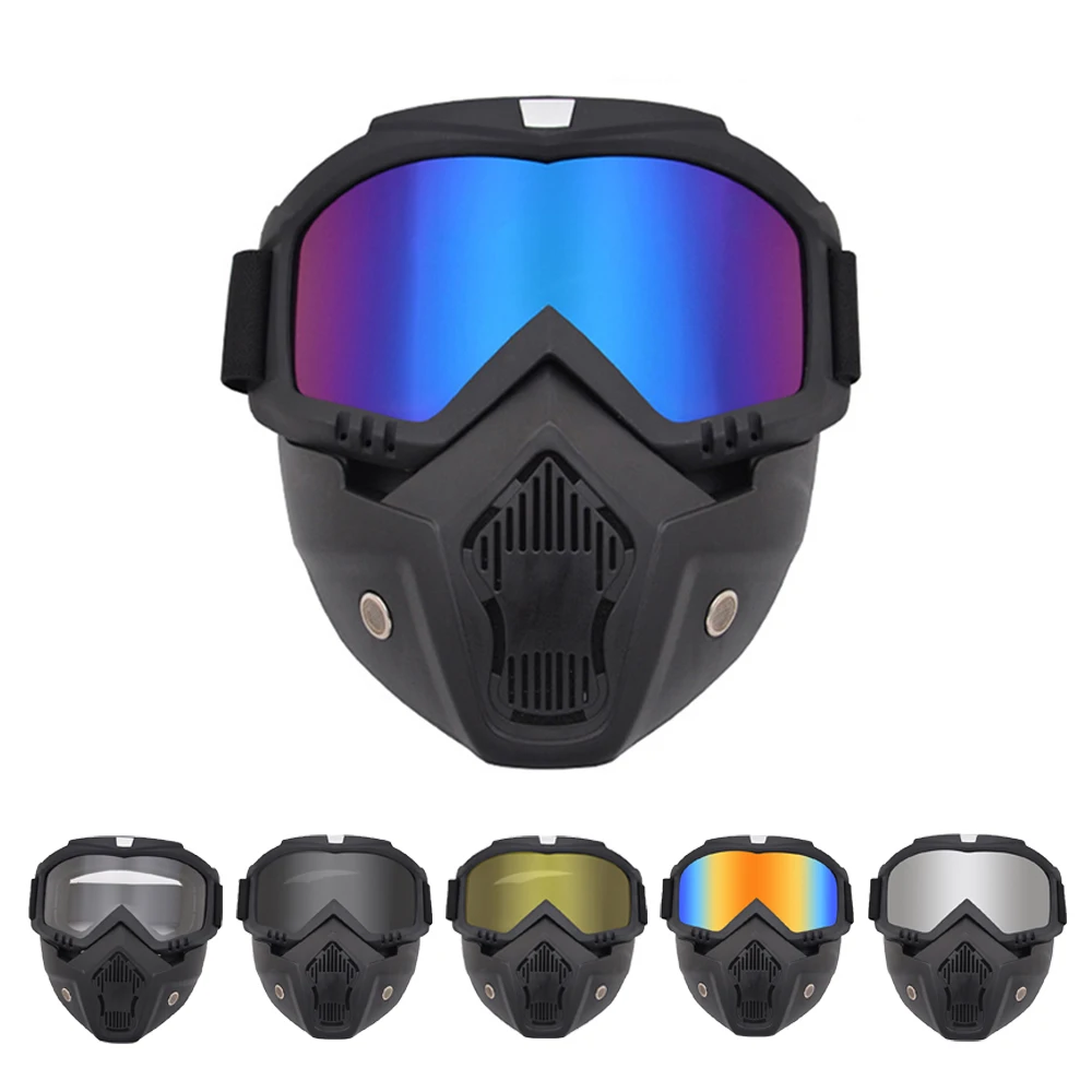 

Motocross Goggles Outdoor Cycling Riding Skiing Windproof Goggles Eyewear With Mask UV Protection Motorcycle Sunglasses Masks