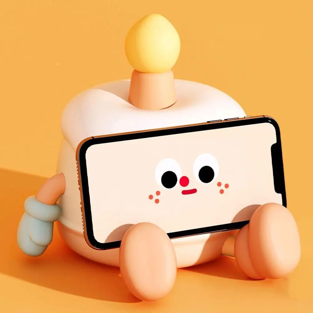 

Мультяшный светильник-тортик для дня рождения, мягкий силиконовый, милый, прикроватный, атмосферный светильник, USB-перезаряжаемый, светодиодный ночник с защитой для глаз