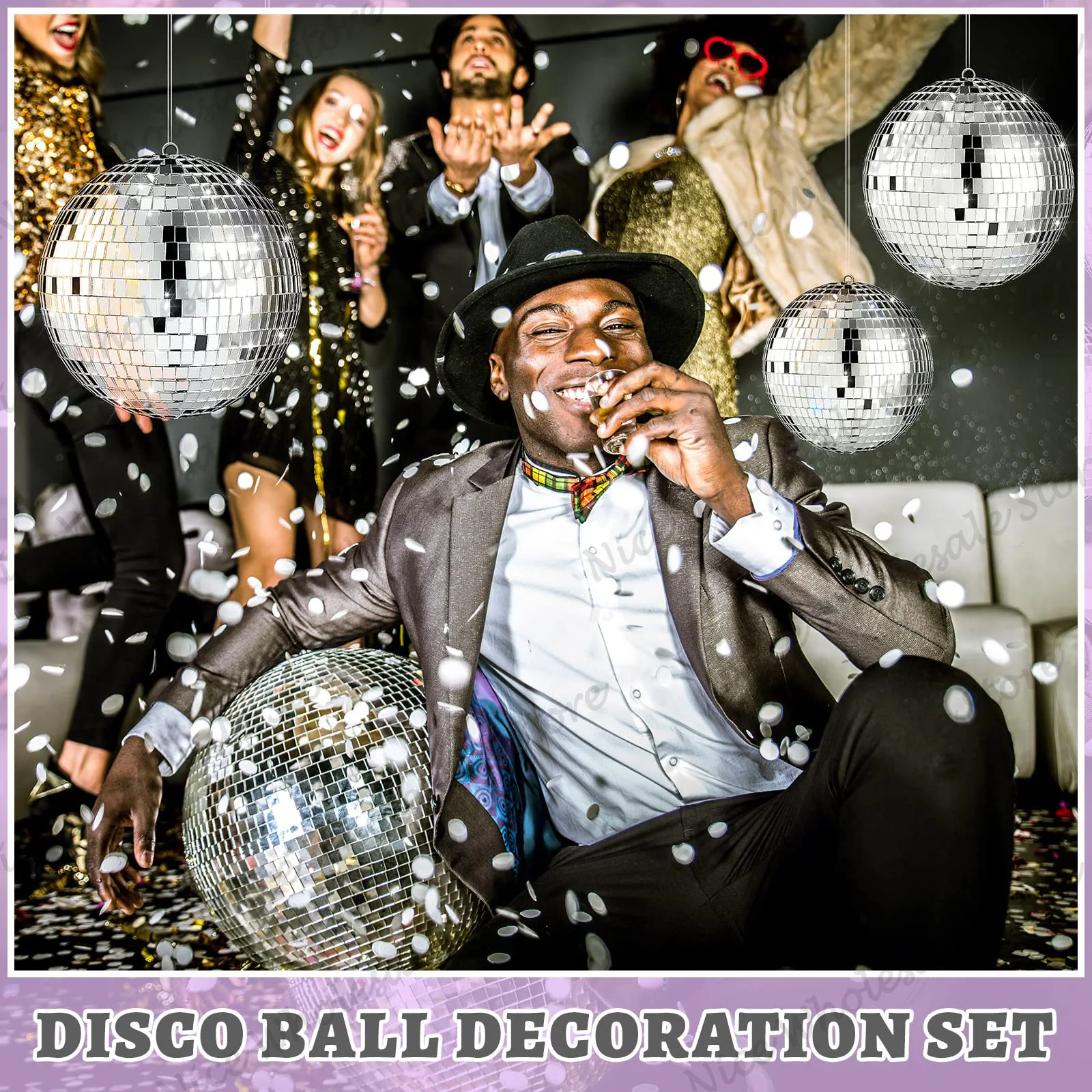 

96-24 шт. Большие зеркальные шары для дискотек, светоотражающие шары с кольцом для подвешивания для дискотек, вечеринок, сцены диджея, Рождества, домашнего декора