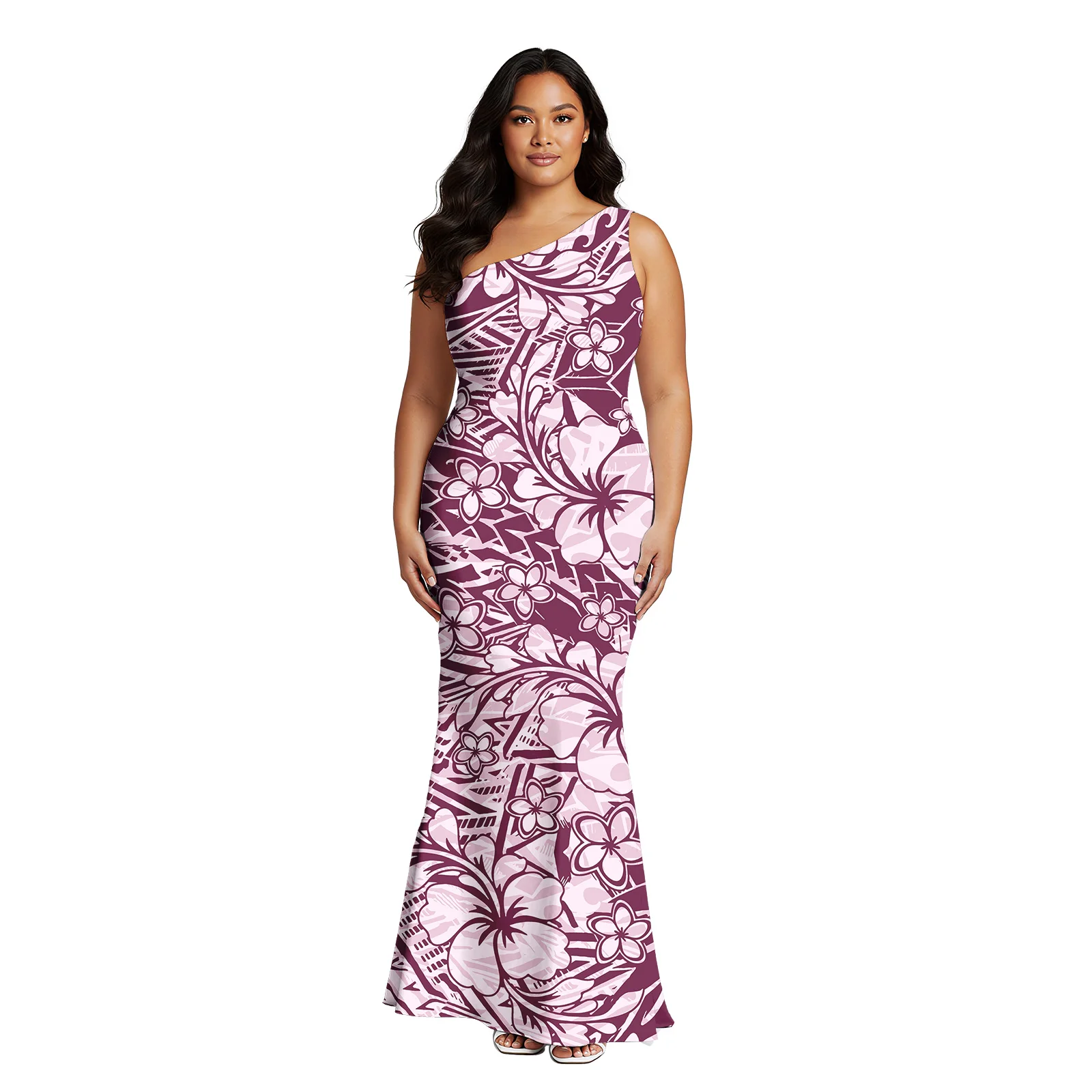 Polynesian Cozy Bodycon Sexy Ladies Dress Samoan Classic Prom Ladies Clothes Off Shoulder Tropical Pattern Print Aloha Dresses