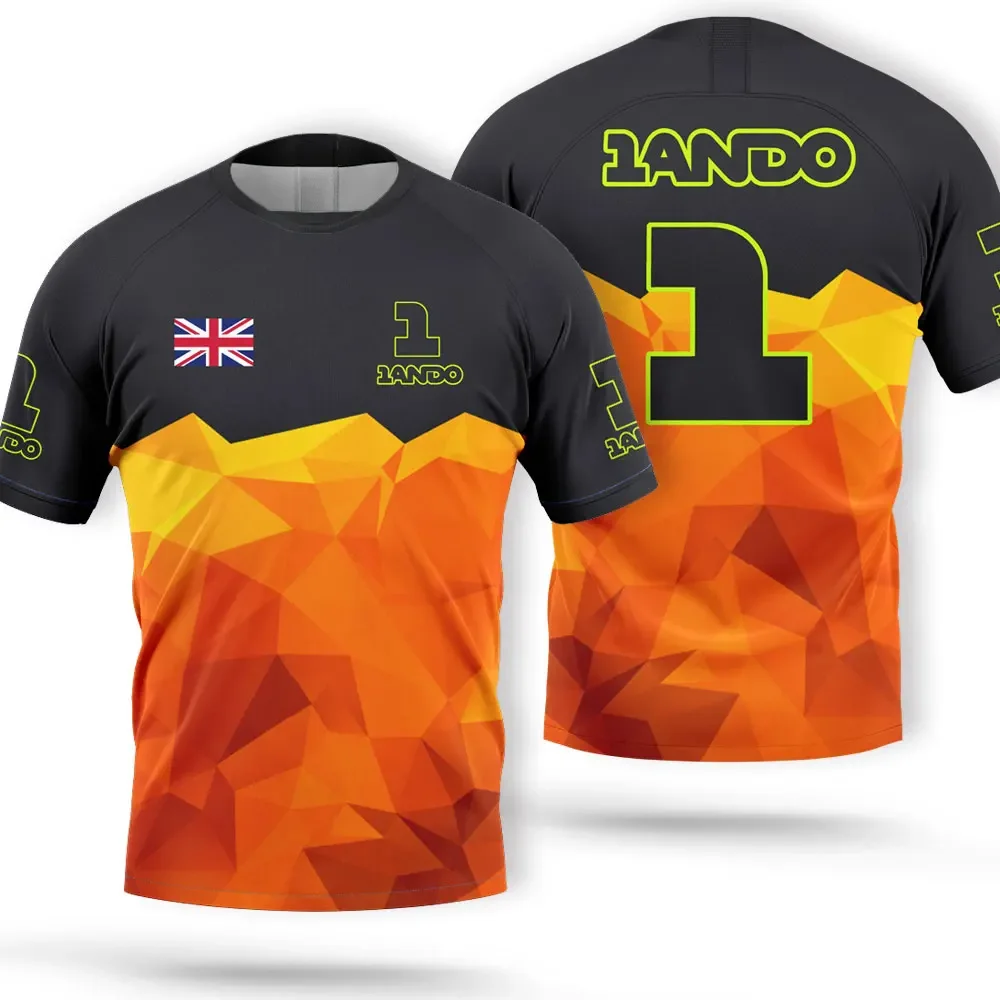 Lando Norris 1 Fahrer Sommermode 3D Schnelltrocknend Atmungsaktives Herren-T-Shirt - Exklusive Rennbekleidung für Fans - Herrenbekleidung – Detail 4