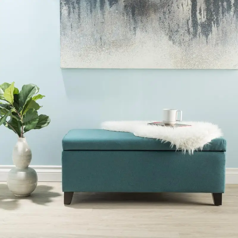 

Storage Ottoman Bench with Soft Upholstery and Hidden Compartment for Living Room and Bedroom, Versatile Storage Solution