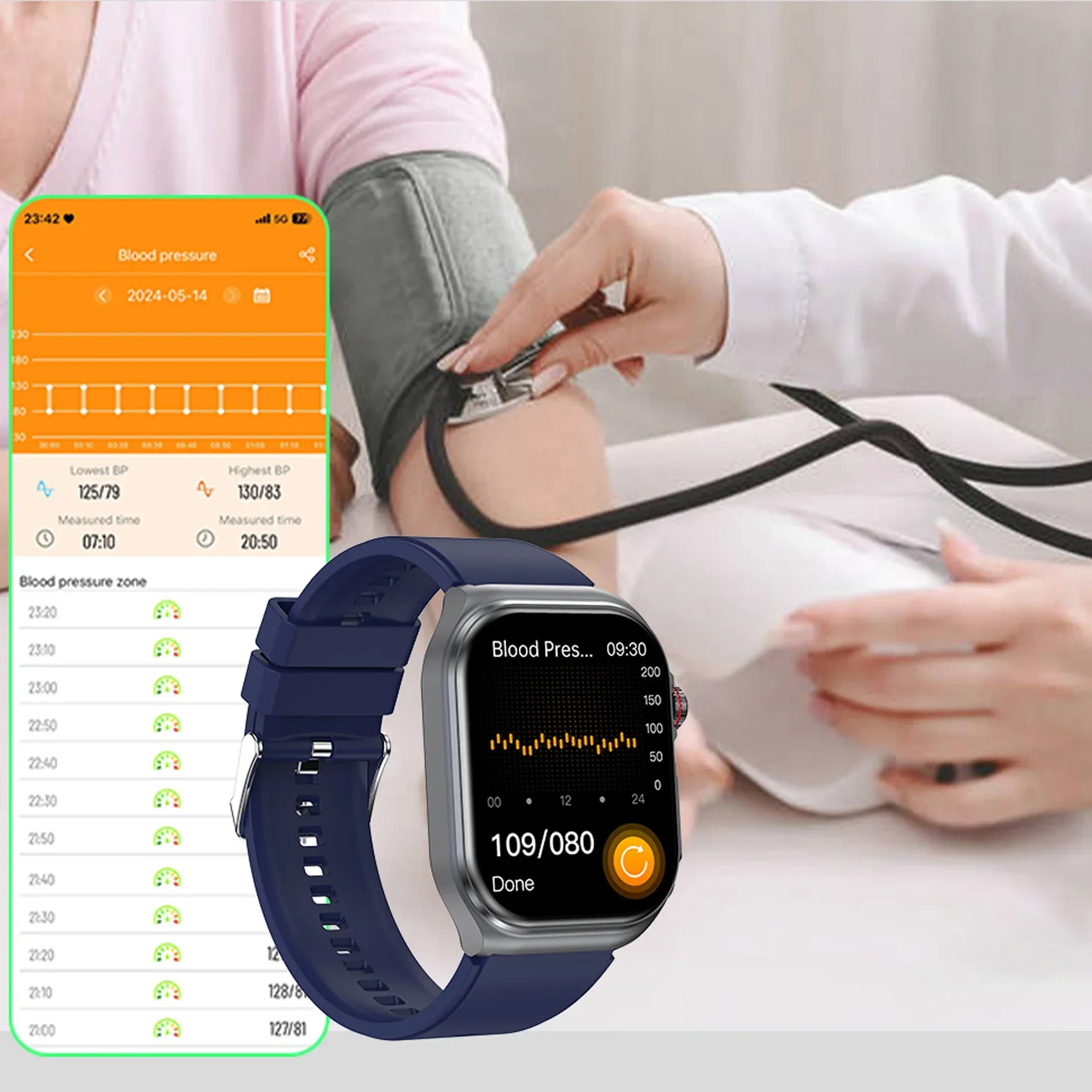 ساعة ذكية أنيقة ET585 NFC للرجال مقاومة للماء reloj ساعة ذكية emontre Connecte