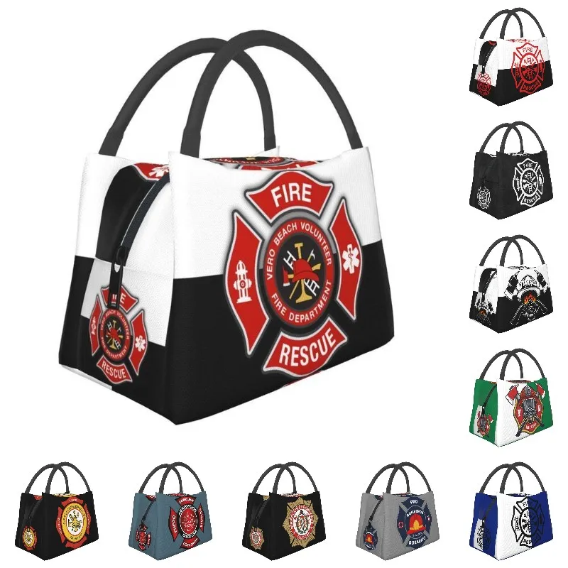 Fire Rescue Firefighter Portable Lunch Box for Waterproof Thermal Cooler Food Insulated Lunch Bag Office Work Pinic Container