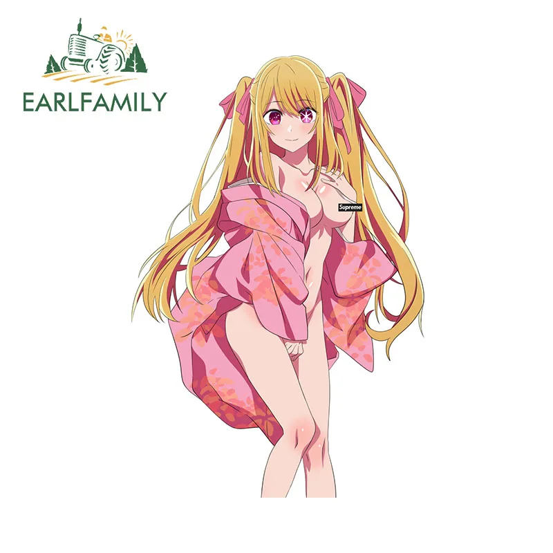 EARLFAMILY 13cm x 8.6cm Sexy Ai Hoshino Decals Beauty Pink Leg Blonde Long Hair Amusing Accessories Anime Car Stickers JDM Decor