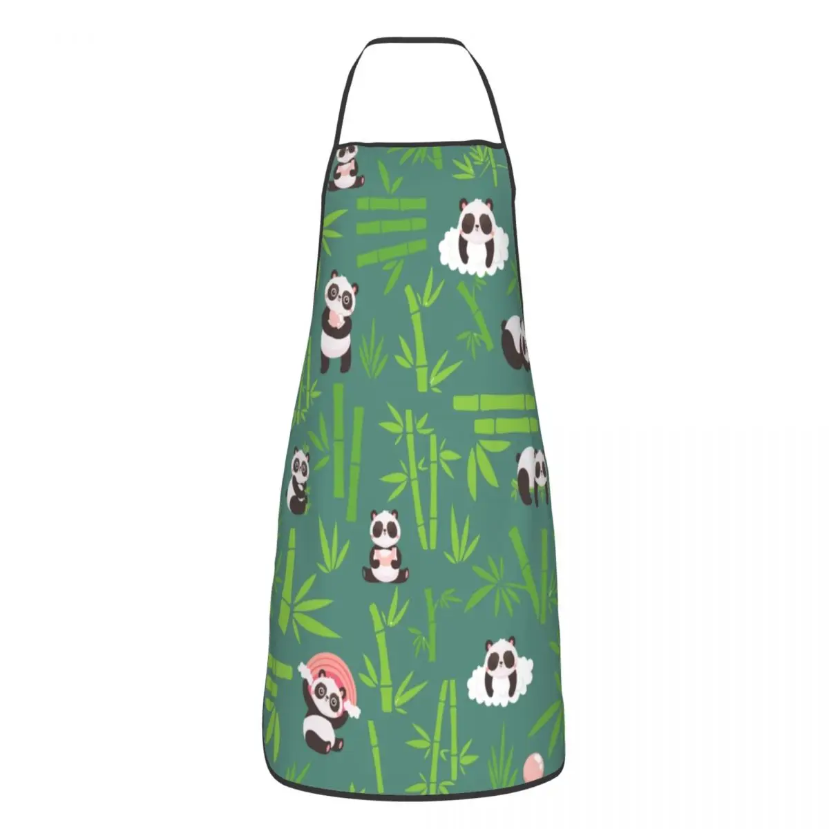 Unisex Being Lazy Panda Eating Bamboo Bib Apron Adult Women Men Chef Tablier Cuisine for Kitchen Cooking Animal Painting