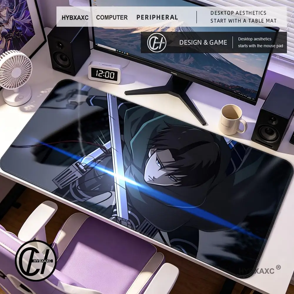 

HYBXAXC Anime A-Attack on Titan Levi Mouse Pad Non-slip Rubber Gamer Balance Computer Mat Decoracion Deskmat Laptop