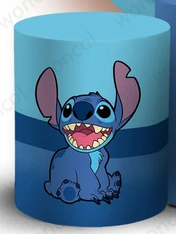 Stitch Round Backdrop Child Birthday Baby Shower Background Disney Lilo & Stitch Round Cylinder Cover Decorations Photocall Prop