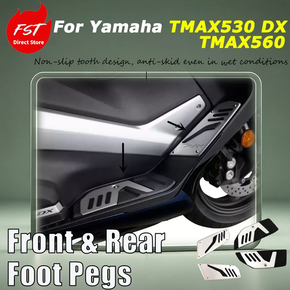 For Yamaha TMAX530 DX/TMAX560 2017-2021 model year accessories - Anti-slip foot pads for the front and rear pedals