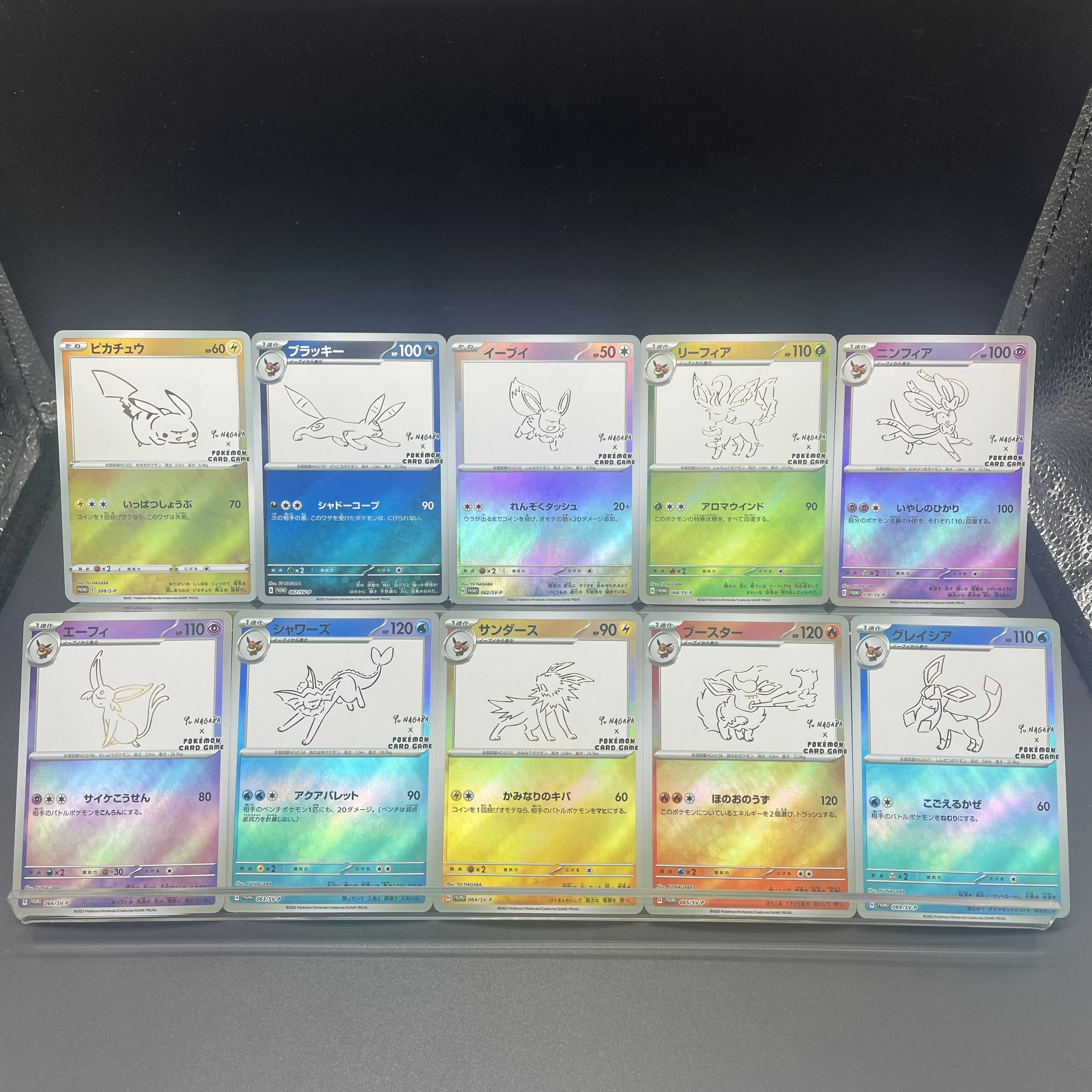 لتقوم بها بنفسك PTCG اليابانية 10 قطعة Flareon Leafeon Eevee Sylveon Glaceon Espeon SV-P بطاقات ترويجية هواية جمع بطاقة فلاش لعبة هدية