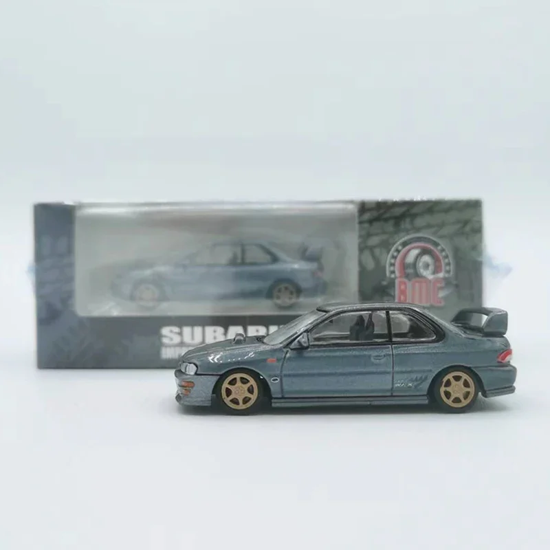 سبيكة نموذج مصبوب سيارة ، سيارة Impreza WRX نوع R 3 ، 4-6 ، ملحقات دولفين رمادي ، 1:64