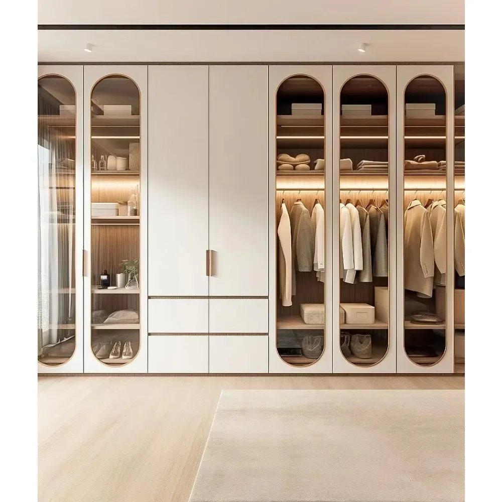 # Modern Luxury Walk-in Closet Eco-Friendly High-End Customizable Bedroom Wardrobe Adjustable Efficient Home Furniture Storage