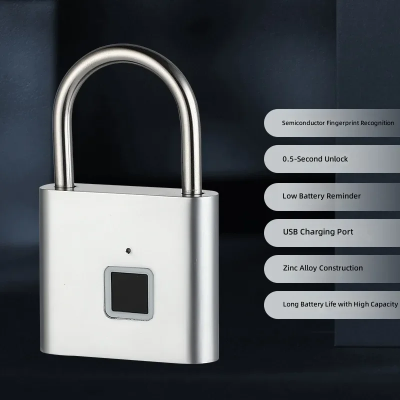 for Smart Fingerprint Padlock Outdoor Waterproof Rust Proof Electronic Password Lock for Door Cabinet Anti Theft Security
