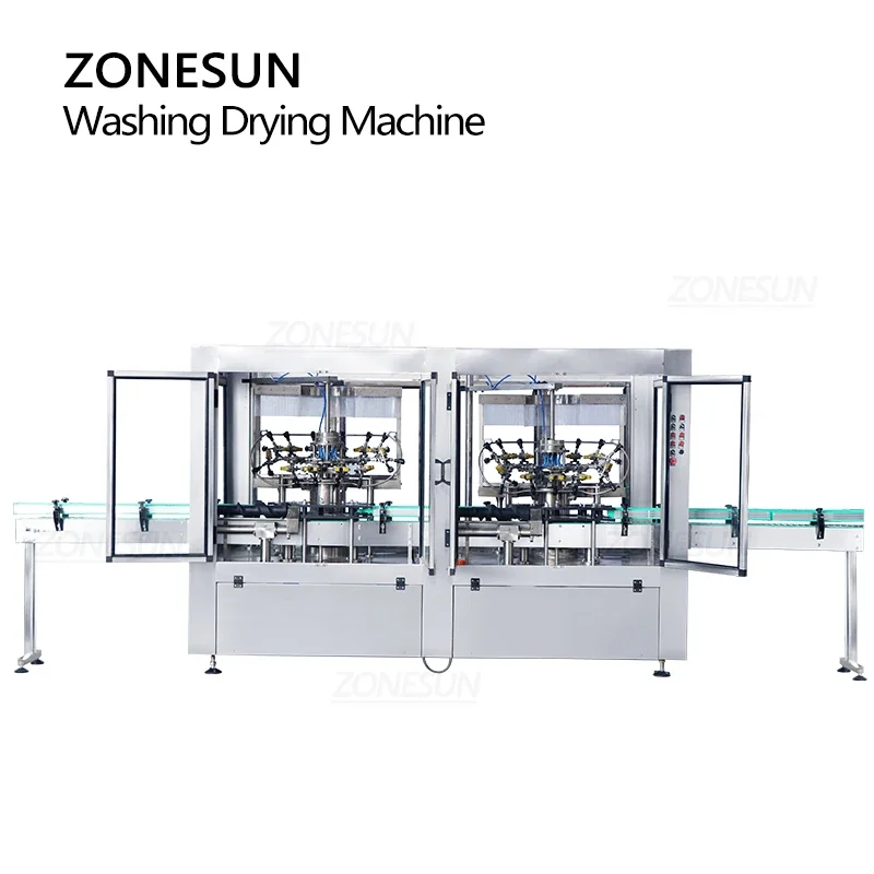 ZONESUN ZS-WB12A Automatic Bottle Washer Dryer Function Cleaning Machine Rotary Catchers Wine Beverage Milk Mass Production line