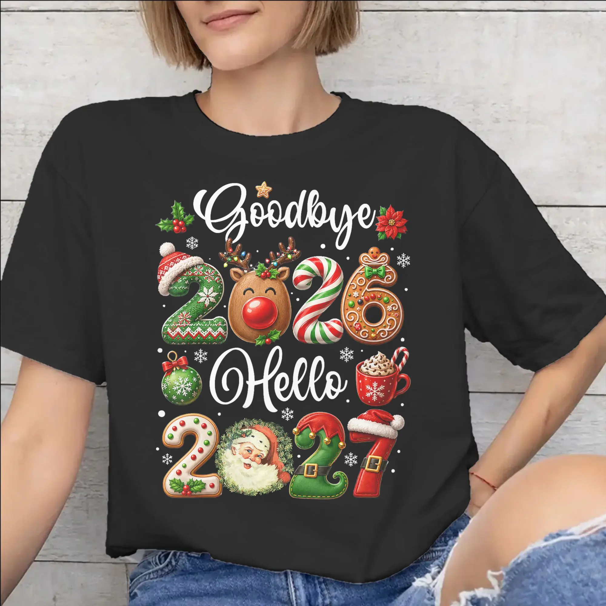 Good Bye 2026 Hello 2027 Fashion T Shirt for Men Women  100% Cotton  Tee Shirt Clothes