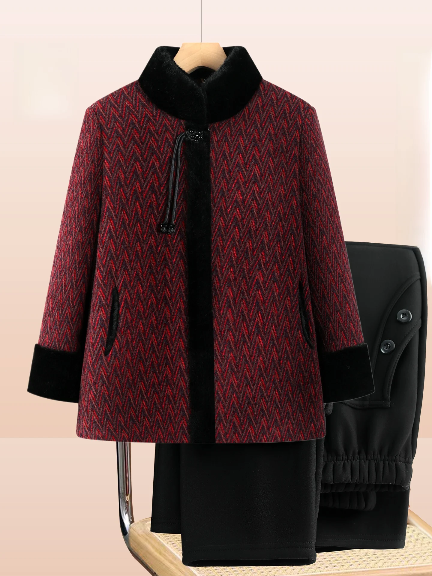 

Warm Thiened Autumn Winter Outerwear for ly Women Faionable Faionable Water Rabbit Velvet Fce Lined Coat Long P...