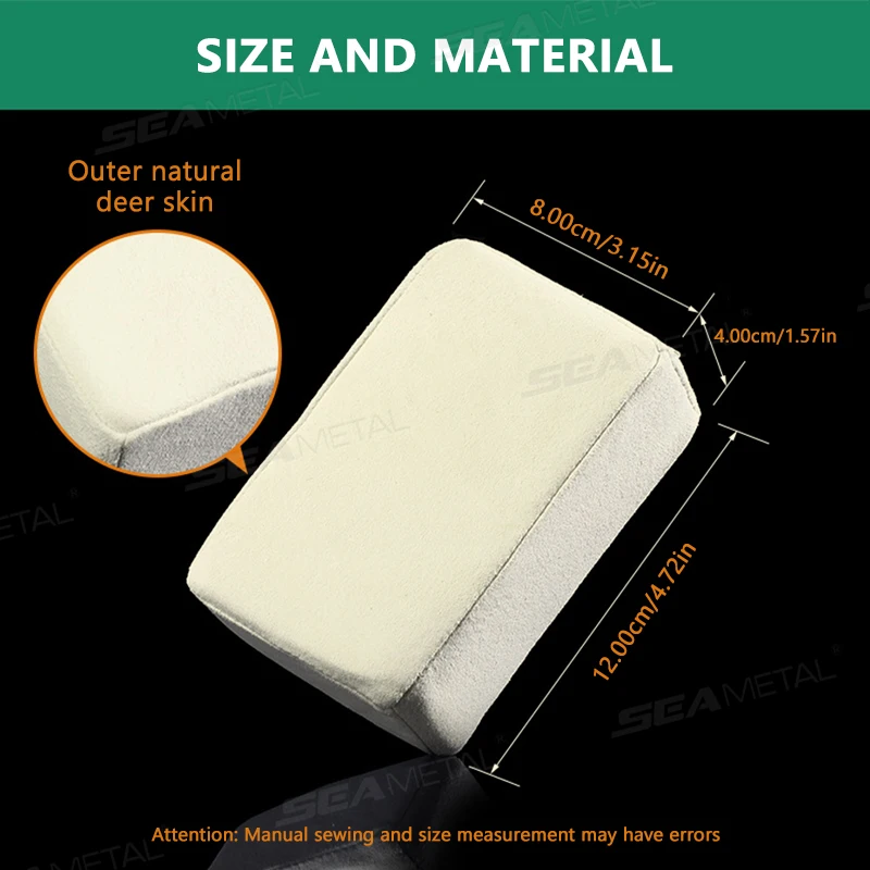 SEAMETAL 3pcs Suede Car Detailing Wax Sponge Polishing Pads Applicator Rectangle Foam Car Paint Care Polishing Sponge Clean Tool