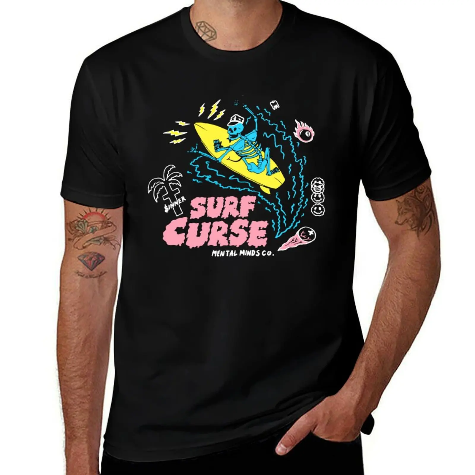 

color band shirt Curse t man t man funny anime shirts tshirt graphic Surf T-Shirt
