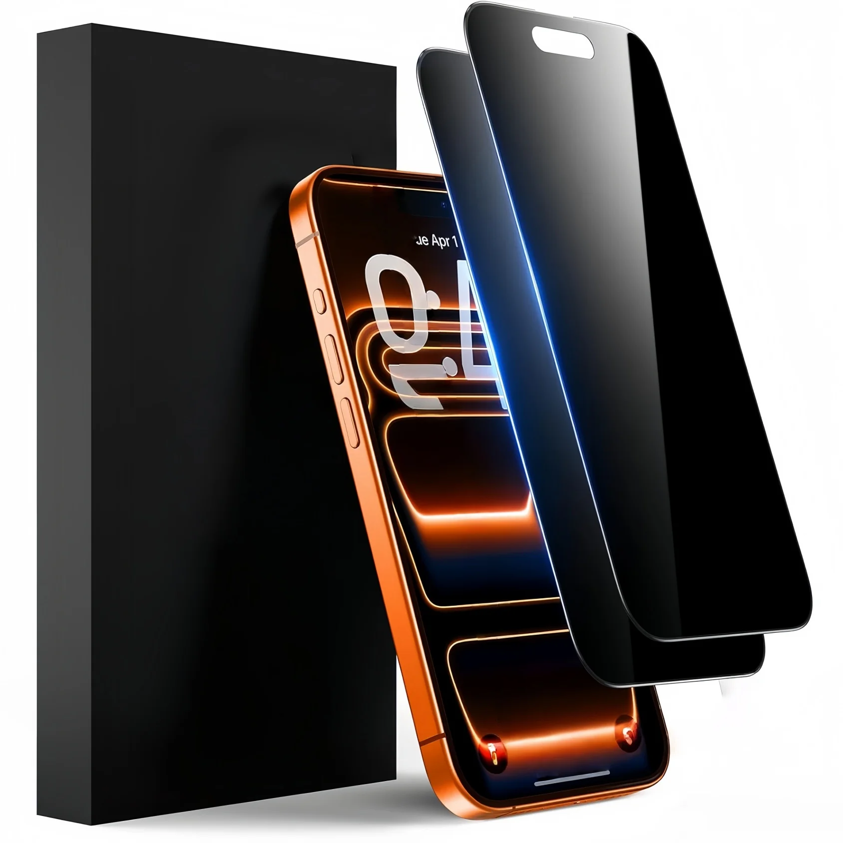 2 Stück Blickschutzfolie für iPhone 17 16 Pro Max Air, Anti-Spy Gehärtetes Glas Schutzfilm
