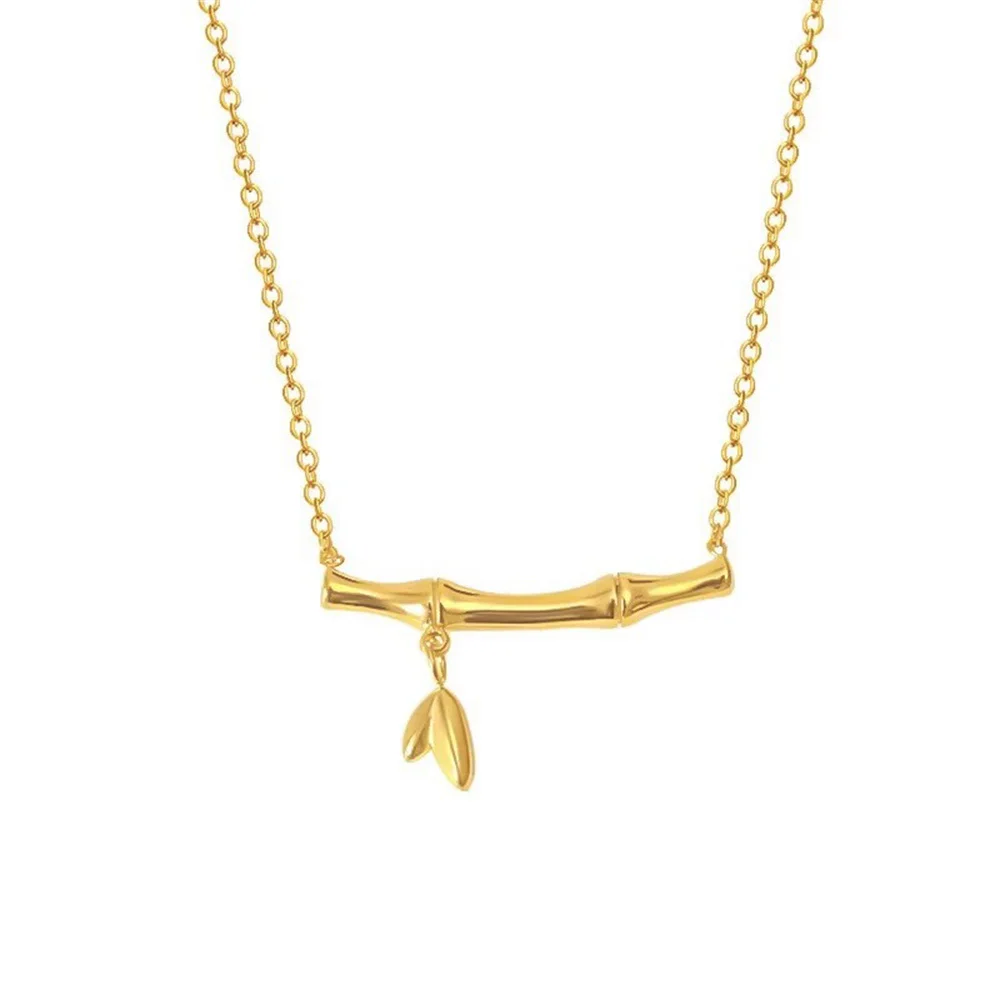 

Punk Clavicle Bamboo Plant Charm Pendant Female Gold Color Stainless Steel Choker Necklace Chain for Women Jewelry Gift 2025