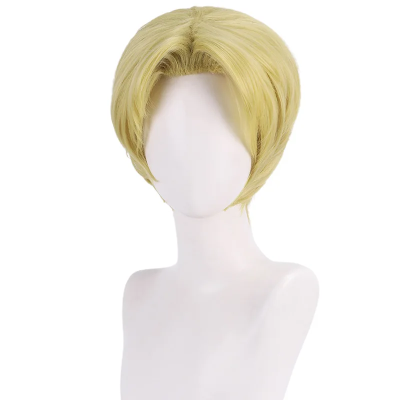 QQXCAIW Anime Attack on Titan Season 4 Marley Military Wigs Reiner Braun Cosplay Wig Blonde Heat Resistant Synthetic Hair Wigs