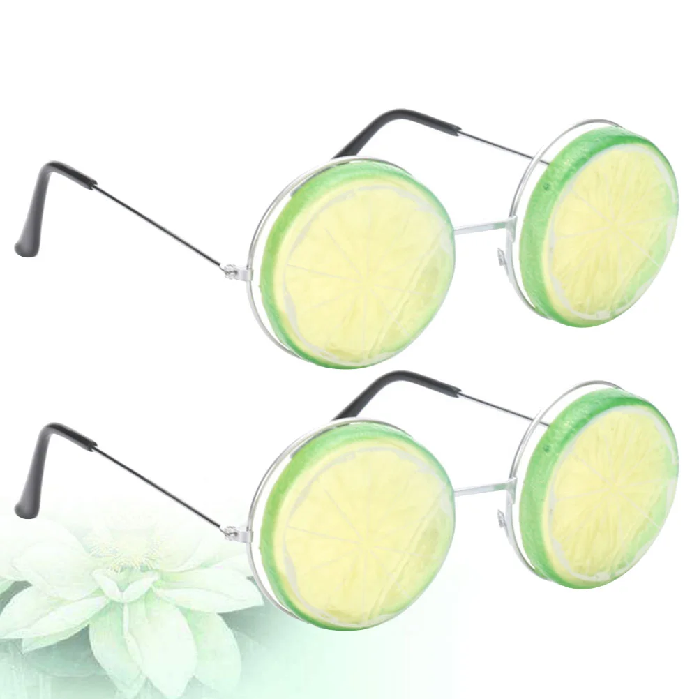 2 Pcs Focus of Attention Glasses Cosplay Party Eyeglasses The Summer Lemon Shaped Funny Yellow Beach