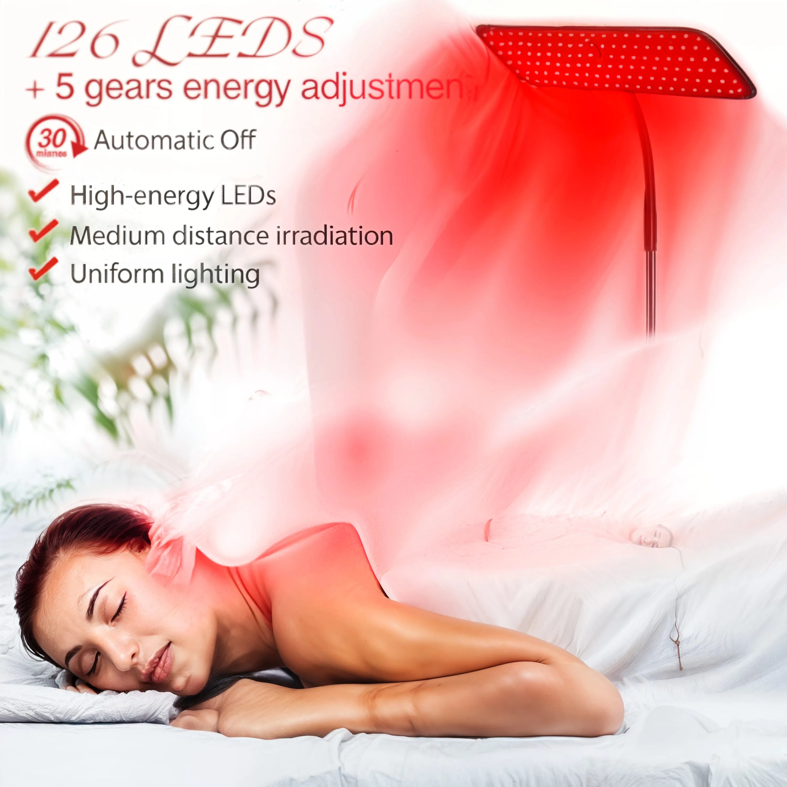 Red Light Therapy Body and Face Infrared Light Therapy Lamp with Stable Stand 660nm & 850nm Infrared Light Therapy Panel