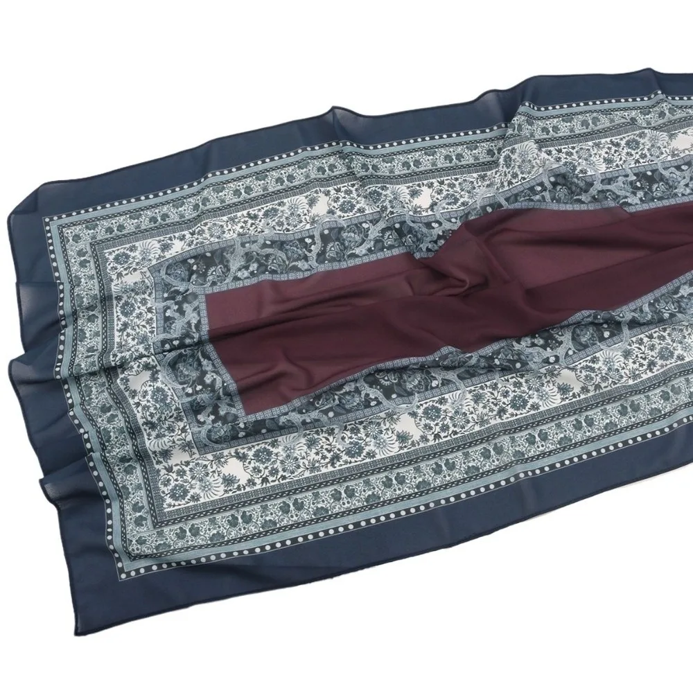 

Fashion Chiffon Ethnic Style Scarf Long Print Islamic Turban 70*170cm Thin Headscarf Women