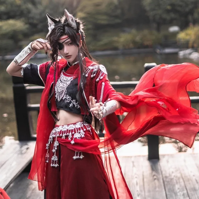 Hua cheng-an Antiuan fuアニメコスプレコスチューム、天国の公式ブレスウィッグ、ハロウィーンパーティー男性、ロールプレイ