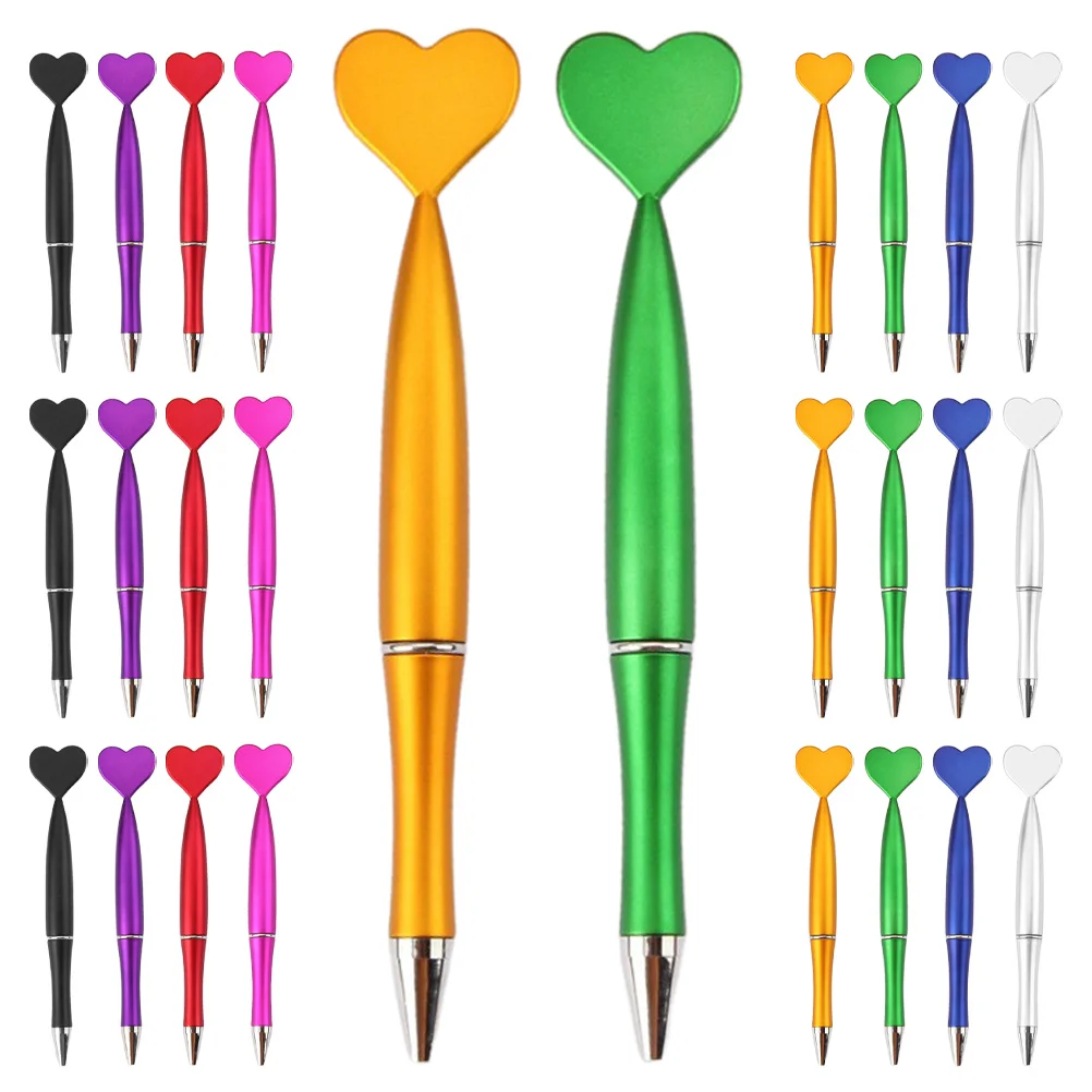

40Pcs Heart Shaped Ballpoint Pens Black Ink 1.0mm Fine Tip Smooth Writing Retractable Decorative Pens for Valentine's Day Gift