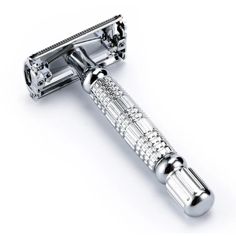 ماكينة حلاقة آمنة بحافة مزدوجة على شكل فراشة، ماكينة حلاقة اللحية، حلاقة رطبة، مفتوحة للرجال والنساء مع شفرة