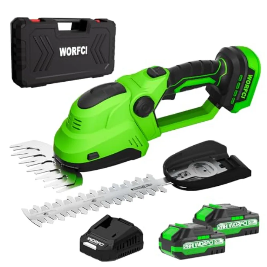 

2-in-1 Cordless Handheld Electric Grass Trimmer and Hedge Shears for Precision Garden Maintenance Includes 2-Pack Rechargeable