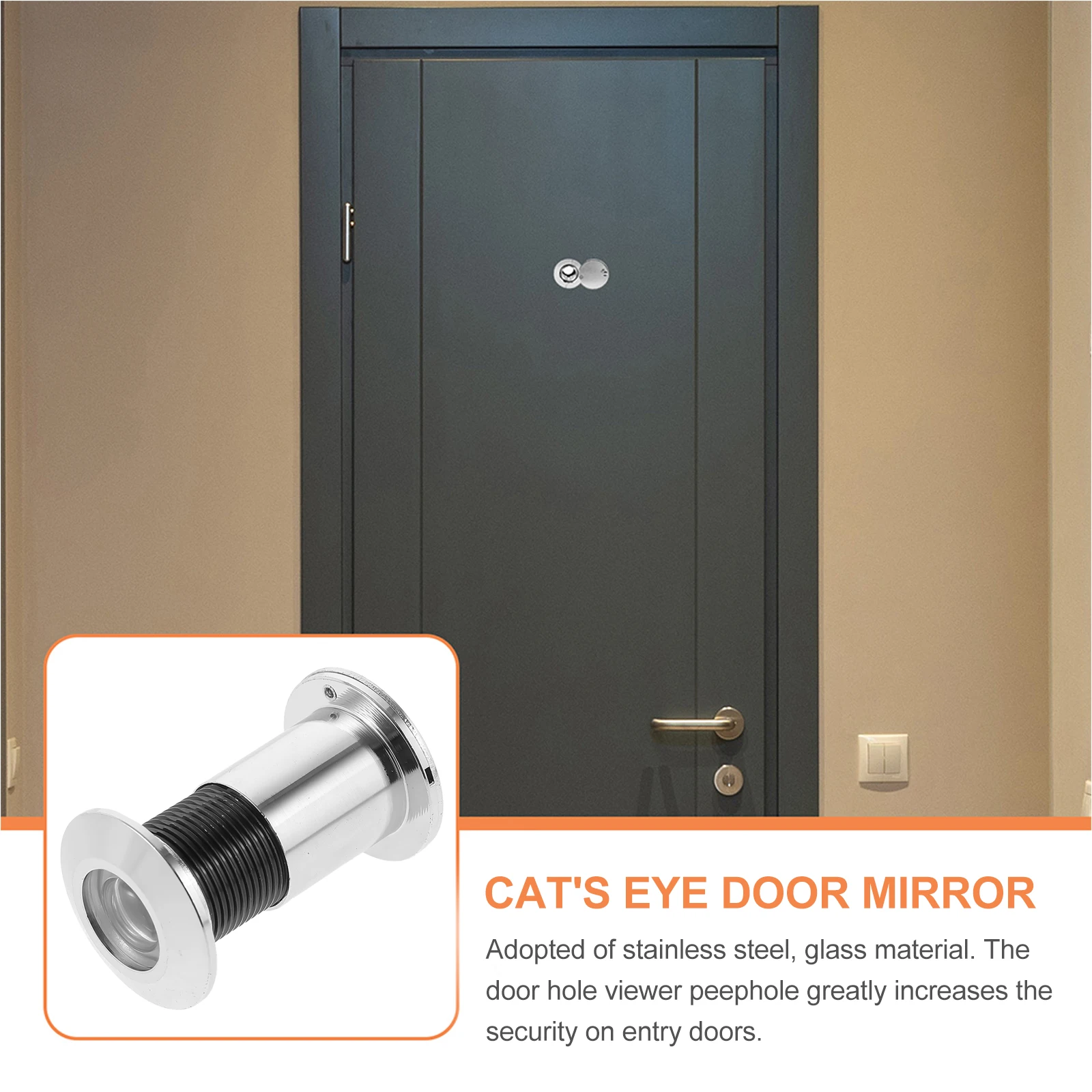 กระจกประตูรักษาความปลอดภัย 26 มม.แก้ว Peephole เลนส์ประตู Viewer Anti Home Office Hotel Viewer เหมาะสําหรับความหนา