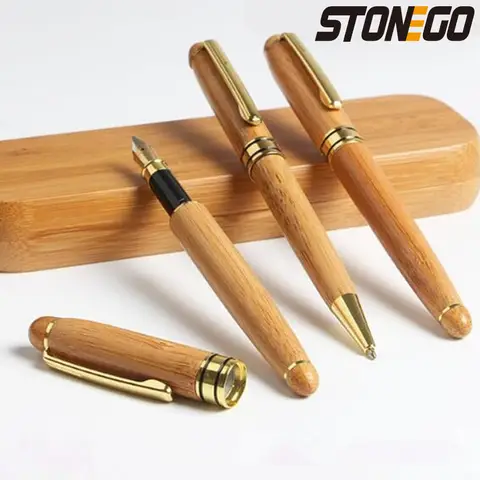 STONEGO Classics Luxe Houten Vulpen/Signature Pen Inkt 0.5mm voor Geschenken Decoratie Schrijven Kantoor Vulpen Briefpapier