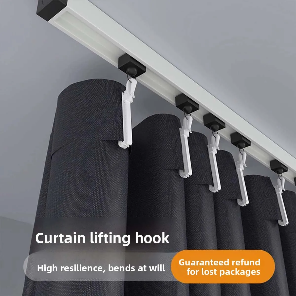 Korean-Style Curtain Hooks  Accessories Set: Rings, Curtain Clips, Adjustable Plastic Lifting Hooks  S-Hooks