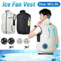 Cooling Vest Air Conditioner Clothes Breathable Sleeveless Workwear Wearable Cooling Fan Vest for Summer Camping Fishing