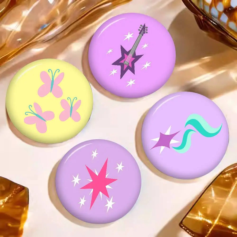 Cute Cutie Marks Tinplate Pin Button Custom Anime Role Old-school Brooch Cartoon Collar Badge Jewelry Gift Fans