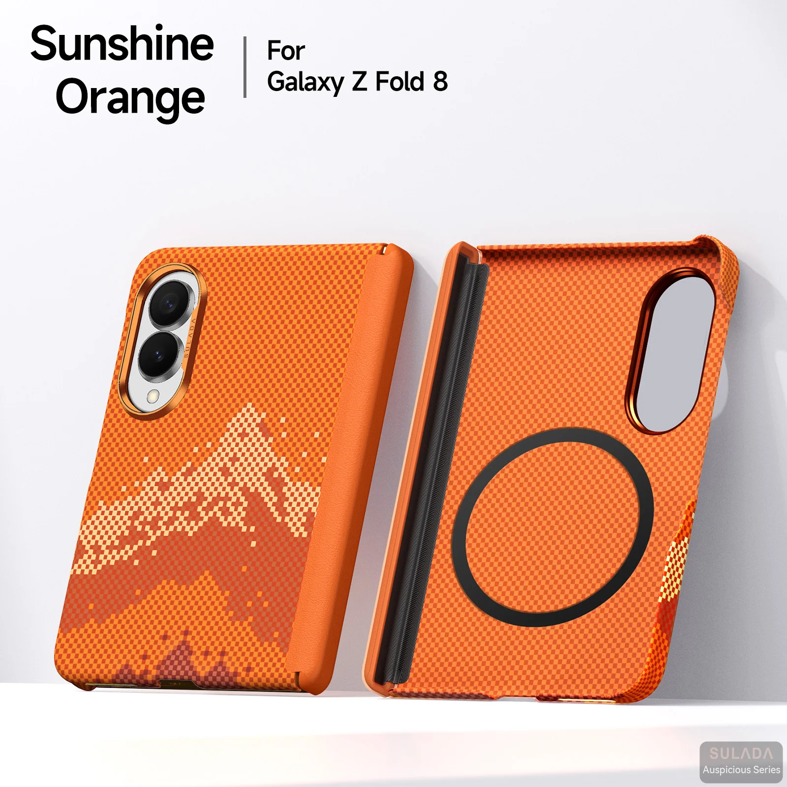 High-end Magnetic Textured Skin-Feel Case for Samsung Z Fold 8 Wide Shockproof for Magsafe Metal Lens Protector Cover