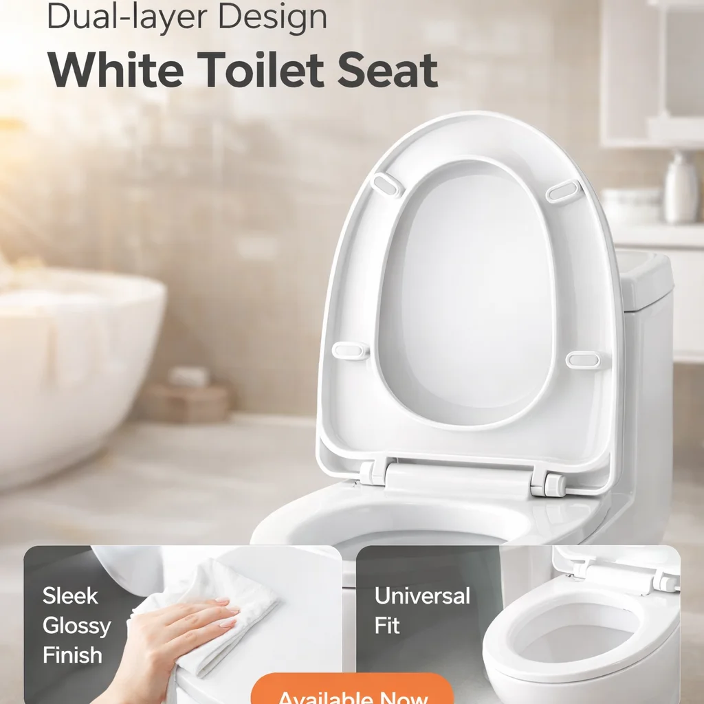 

Easy Wipe Toilet Seat, Scratch Resistant Surface, Quiet Close Toilet Lid for Home Use